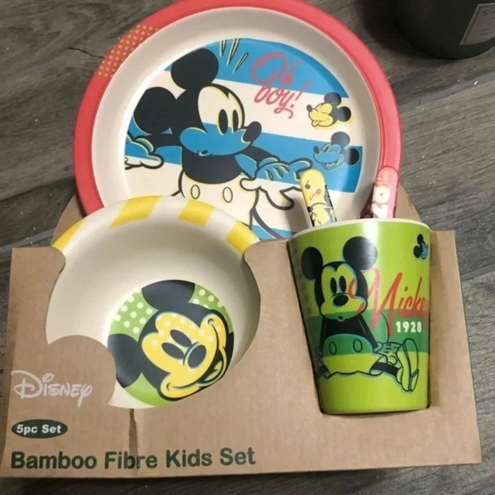 NWT Disney bamboo kids dining set Mickey